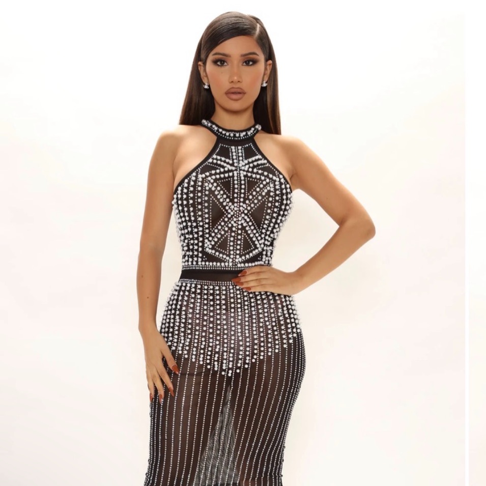 Strut The Runway Midi Dress - Black